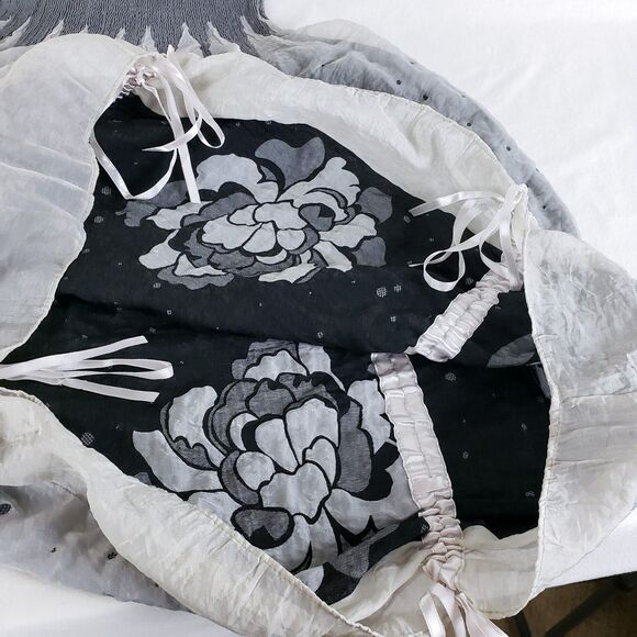 Fairy Smocked Bubble Hem Dress Convertible Womens One-Size Gray Cinching - Picture 10 of 11